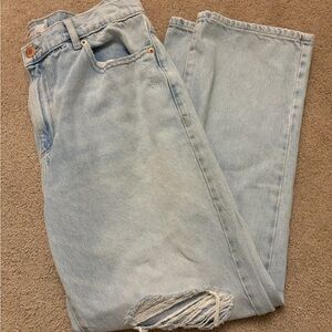Garage Light Blue Vintage Straight Distressed Jeans